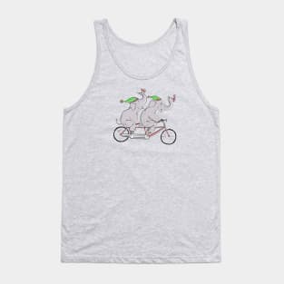 Elephant Pals on a Bike Tank Top